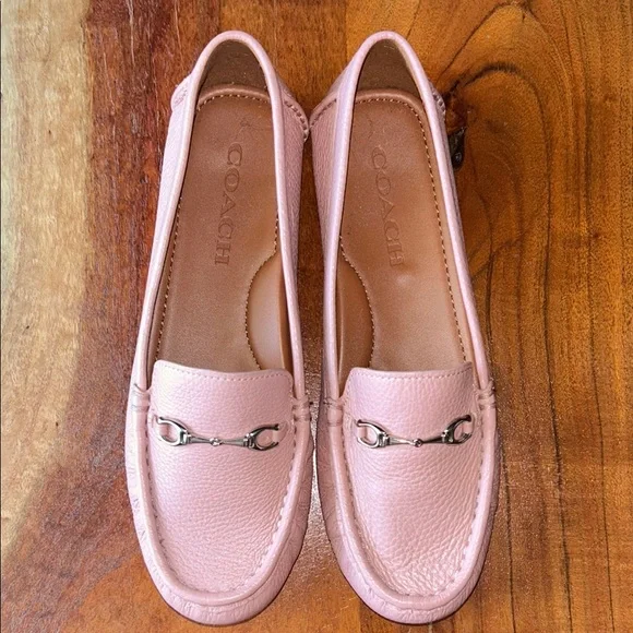 Coach Pink Flats with Suede Texture and Slip-On Design - Picture 1 of 6